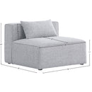  Manufacturer Color_Grey -- Cube Grey Fabric Upholstered Modular Armless Chair IMAGE 7