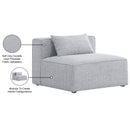 Meridian Cube Grey Durable Linen Textured Armless Chair IMAGE 8