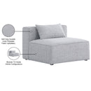  Manufacturer Color_Grey -- Cube Grey Fabric Upholstered Modular Armless Chair IMAGE 8