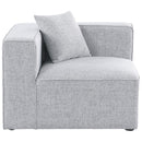  Manufacturer Color_Grey -- Cube Grey Fabric Upholstered Modular Corner Chair IMAGE 4