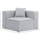  Manufacturer Color_Grey -- Cube Grey Fabric Upholstered Modular Corner Chair IMAGE 7