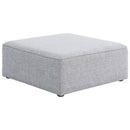 Meridian Cube Fabric Ottoman 630Grey-Ott IMAGE 1