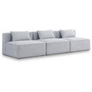  Manufacturer Color_Grey -- Cube 108" Grey Fabric Upholstered 3 pc Armless Modular Sofa IMAGE 1