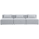  Manufacturer Color_Grey -- Cube 108" Grey Fabric Upholstered 3 pc Armless Modular Sofa IMAGE 4