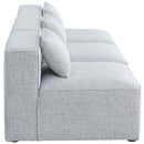  Manufacturer Color_Grey -- Cube 108" Grey Fabric Upholstered 3 pc Armless Modular Sofa IMAGE 5