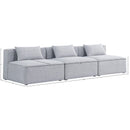 Manufacturer Color_Grey -- Cube 108" Grey Fabric Upholstered 3 pc Armless Modular Sofa IMAGE 7