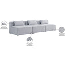 Manufacturer Color_Grey -- Cube 108" Grey Fabric Upholstered 3 pc Armless Modular Sofa IMAGE 8