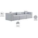  Manufacturer Color_Grey -- Cube 108" Grey Fabric Upholstered 3 pc Modular Sofa IMAGE 10