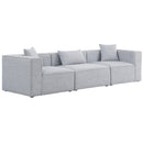Meridian Cube Stationary Fabric Sofa 630Grey-S108B IMAGE 1