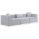  Manufacturer Color_Grey -- Cube 108" Grey Fabric Upholstered 3 pc Modular Sofa IMAGE 9