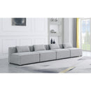  Manufacturer Color_Grey -- Cube 144" Grey Fabric Upholstered 4 pc Armless Modular Sofa IMAGE 2