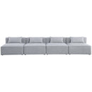  Manufacturer Color_Grey -- Cube 144" Grey Fabric Upholstered 4 pc Armless Modular Sofa IMAGE 4