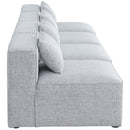  Manufacturer Color_Grey -- Cube 144" Grey Fabric Upholstered 4 pc Armless Modular Sofa IMAGE 5
