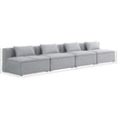  Manufacturer Color_Grey -- Cube 144" Grey Fabric Upholstered 4 pc Armless Modular Sofa IMAGE 7