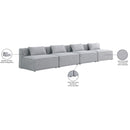  Manufacturer Color_Grey -- Cube 144" Grey Fabric Upholstered 4 pc Armless Modular Sofa IMAGE 8