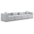  Manufacturer Color_Grey -- Cube 144" Grey Fabric Upholstered 4 pc Modular Sofa IMAGE 1