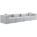 Meridian Cube Stationary Fabric Sofa 630Grey-S144B IMAGE 1