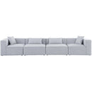  Manufacturer Color_Grey -- Cube 144" Grey Fabric Upholstered 4 pc Modular Sofa IMAGE 4