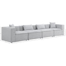  Manufacturer Color_Grey -- Cube 144" Grey Fabric Upholstered 4 pc Modular Sofa IMAGE 9