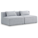  Manufacturer Color_Grey -- Cube 72" Grey Fabric Upholstered 2 pc Armless Modular Loveseat IMAGE 1