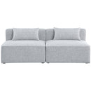  Manufacturer Color_Grey -- Cube 72" Grey Fabric Upholstered 2 pc Armless Modular Loveseat IMAGE 4