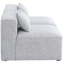  Manufacturer Color_Grey -- Cube 72" Grey Fabric Upholstered 2 pc Armless Modular Loveseat IMAGE 5
