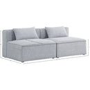  Manufacturer Color_Grey -- Cube 72" Grey Fabric Upholstered 2 pc Armless Modular Loveseat IMAGE 7