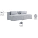  Manufacturer Color_Grey -- Cube 72" Grey Fabric Upholstered 2 pc Armless Modular Loveseat IMAGE 8