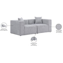  Manufacturer Color_Grey -- Cube 72" Grey Fabric Upholstered 2 pc Modular Loveseat IMAGE 10