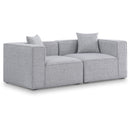  Manufacturer Color_Grey -- Cube 72" Grey Fabric Upholstered 2 pc Modular Loveseat IMAGE 1