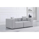  Manufacturer Color_Grey -- Cube 72" Grey Fabric Upholstered 2 pc Modular Loveseat IMAGE 2