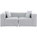  Manufacturer Color_Grey -- Cube 72" Grey Fabric Upholstered 2 pc Modular Loveseat IMAGE 4