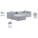  Manufacturer Color_Grey -- Cube 108" Grey Fabric Upholstered 4 pc Modular Sectional IMAGE 15