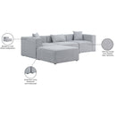 Meridian Cube Grey Durable Linen Textured Modular Sectional IMAGE 15