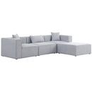  Manufacturer Color_Grey -- Cube 108" Grey Fabric Upholstered 4 pc Modular Sectional IMAGE 2