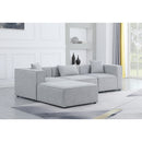  Manufacturer Color_Grey -- Cube 108" Grey Fabric Upholstered 4 pc Modular Sectional IMAGE 3