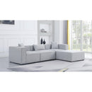  Manufacturer Color_Grey -- Cube 108" Grey Fabric Upholstered 4 pc Modular Sectional IMAGE 4