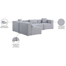  Manufacturer Color_Grey -- Cube 108" Grey Fabric Upholstered 4 pc Modular Sectional IMAGE 15