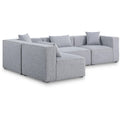  Manufacturer Color_Grey -- Cube 108" Grey Fabric Upholstered 4 pc Modular Sectional IMAGE 1