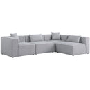  Manufacturer Color_Grey -- Cube 108" Grey Fabric Upholstered 4 pc Modular Sectional IMAGE 2