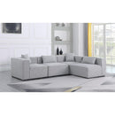  Manufacturer Color_Grey -- Cube 108" Grey Fabric Upholstered 4 pc Modular Sectional IMAGE 4