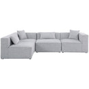  Manufacturer Color_Grey -- Cube 108" Grey Fabric Upholstered 4 pc Modular Sectional IMAGE 7