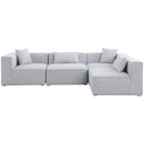  Manufacturer Color_Grey -- Cube 108" Grey Fabric Upholstered 4 pc Modular Sectional IMAGE 8