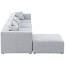  Manufacturer Color_Grey -- Cube 144" Grey Fabric Upholstered 5 pc Modular Sectional IMAGE 10