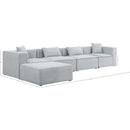 Meridian Cube Grey Durable Linen Textured Modular Sectional IMAGE 14