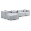  Manufacturer Color_Grey -- Cube 144" Grey Fabric Upholstered 5 pc Modular Sectional IMAGE 1