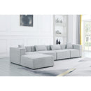  Manufacturer Color_Grey -- Cube 144" Grey Fabric Upholstered 5 pc Modular Sectional IMAGE 3