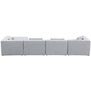  Manufacturer Color_Grey -- Cube 144" Grey Fabric Upholstered 5 pc Modular Sectional IMAGE 5