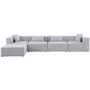  Manufacturer Color_Grey -- Cube 144" Grey Fabric Upholstered 5 pc Modular Sectional IMAGE 7