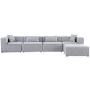 Manufacturer Color_Grey -- Cube 144" Grey Fabric Upholstered 5 pc Modular Sectional IMAGE 8